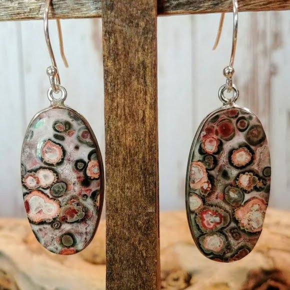 The Girl With Kaleidoscope Eyes Jewelry - Leopard Skin Agate Earrings
